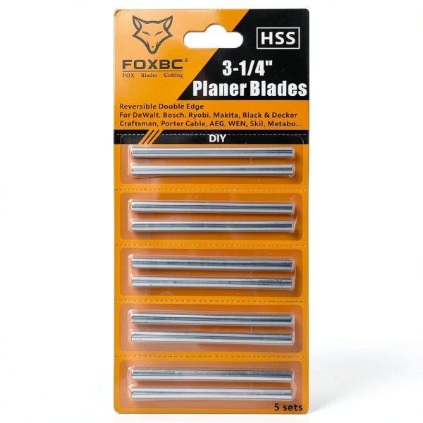 FOXBC 3-1/4 Inch Planer Blades, 10 Pack 82mm Planer Blades Replacement for Bosch, Makita, DeWalt, Wen 6530, Ryobi, Craftsman and More 3-1/4 Hand Portable Planers (HSS)-2